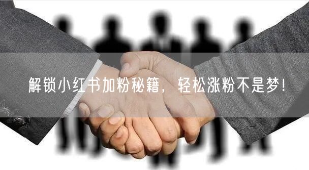 解锁小红书加粉秘籍，轻松涨粉不是梦！